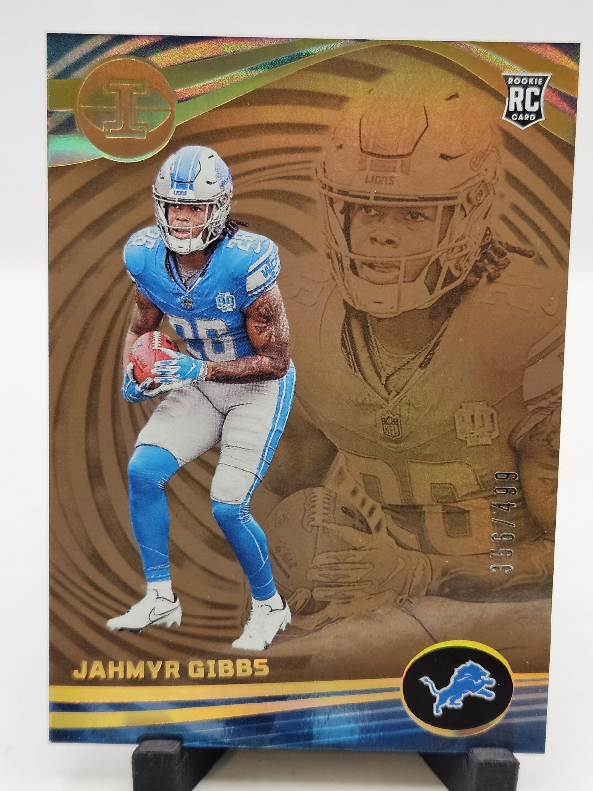 2023 JAHMYR GIBBS Rookie 356 /499 Illusions Bronze Detroit Lions RB RC #38