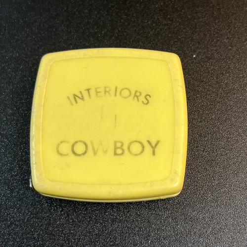 Vintage Barlow 6 Fuß Taschenmaßband USA Requisite Cowboy Interieur gelb Kunststoff - Bild 1 von 5