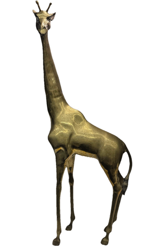 Vintage Mid-Century sehr große verzierte Messing Giraffe Statue - 33" hoch - Korea - lesen - Bild 9 von 24
