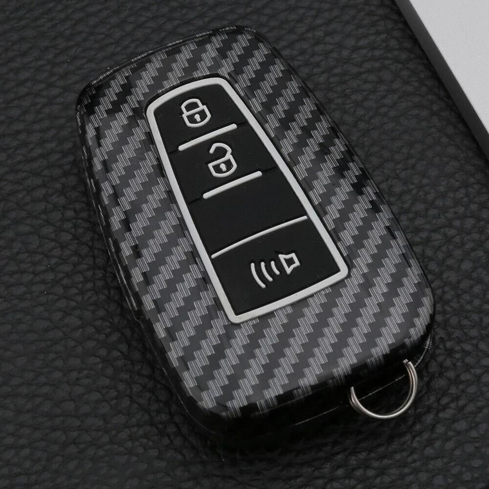 Para Toyota Corolla Prius C-HR Fibra de Carbono Control Remoto Inteligente Llavero ABS Estuche Cubierta Foto 4 de 4