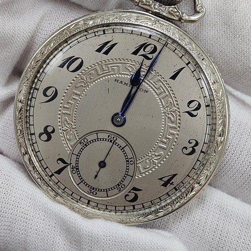 Vintage 1920s Hamilton 12s/17j Grade 912 14K GF Pocket Mechanical Watch RUNS - Picture 4 of 12