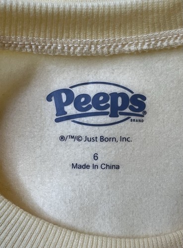 Peeps Kids Easter Bunny Sweater Size 6 Pullover Fleece Crewneck Yellow NWT - Picture 4 of 24