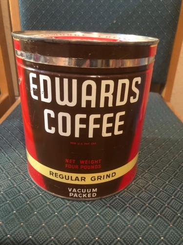 Lata de café EDWARDS 4lB vintage con tapa - Imagen 3 de 9