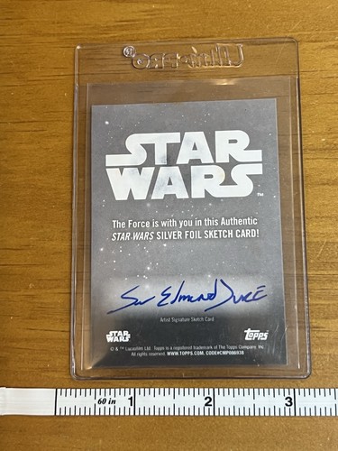 Star Wars Topps Silver Foil Sketch Card Signed 1/1  Sir Edmund Duke Jawa Color - Picture 2 of 13