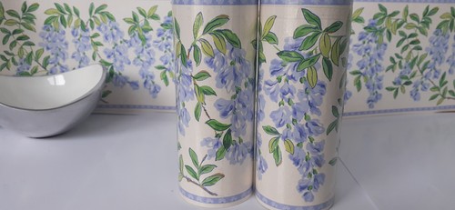 Wallpaper Border Vintage Laura Ashley Home Wisteria Sapphire Multi/Wh 2 Rolls - Picture 2 of 11