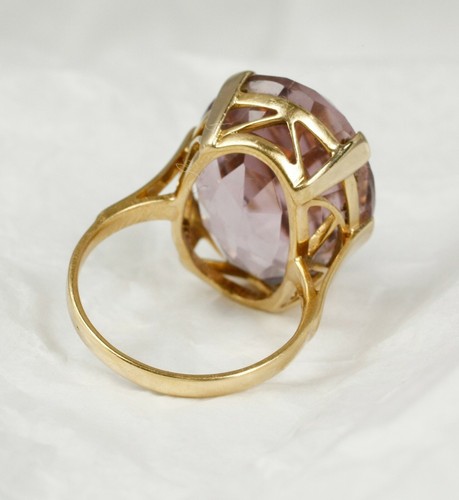 Clásico Anillo con Auténtico Amatista 21 X 16MM, 585 Oro Amarillo, Tamaño 52 - Imagen 3 de 3