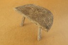 Old Antique Primitive Wooden Wood Milking Chair Stool Seat Bench Rural Xix-Xx.