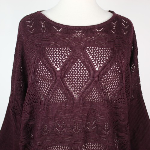 Suéter Dolman New York & Co Soho Mujer Pequeño Ciruela Tejido Abierto - Imagen 2 de 6