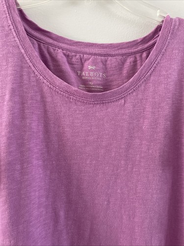 Talbots Damen 100% Baumwolle Rundhals T-Shirt Gr. XS Lila Kurzarm - Bild 4 von 6