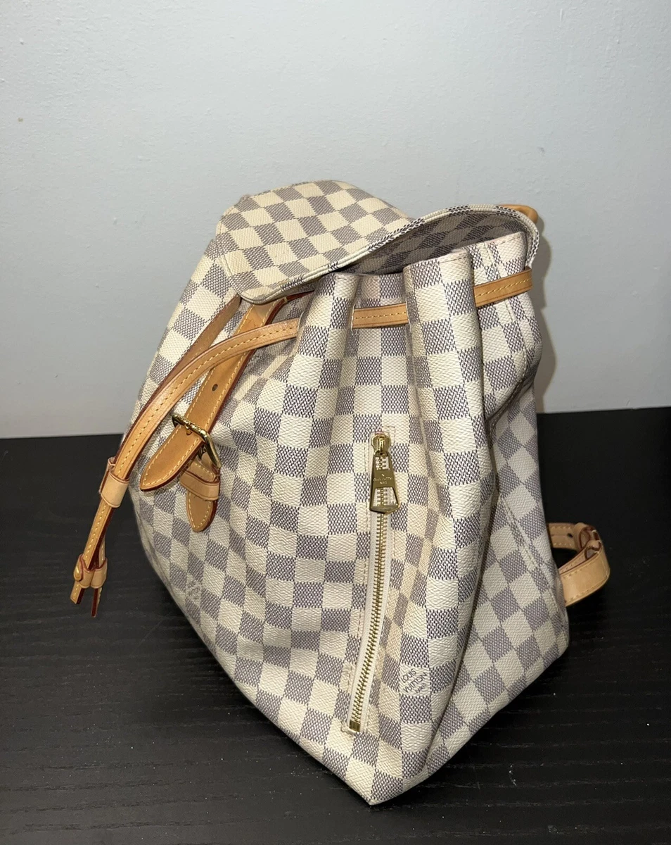 Louis Vuitton Damier Azur Sperone Backpack White Blue