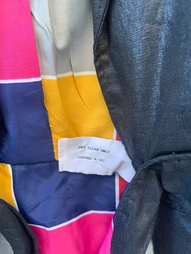 Giacca da donna Tulle grande cravatta nera vita lino cotone manica a 3/4 taglie varie - Foto 5 di 6