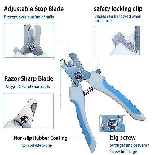 5 Pcs Heavy Duty Dog Nail Clippers Kit for Large Dogs Puppies Small Pets - Picture 4 of 7