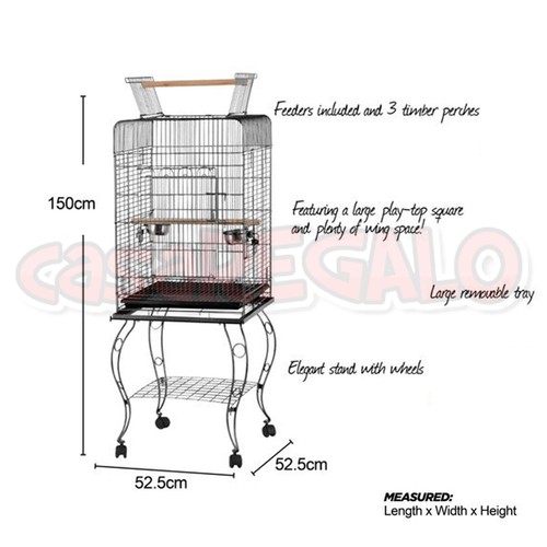 Bird Cage Pet Cages Aviary Small Large Carrier Travel Canary Cockatoo Parrot - Picture 86 of 98