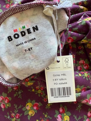 Neu mit Etikett $ 44 Mini Boden Rollkragen Jerseykleid Rollkragen beere Obstgarten 7-8 Jahre - Bild 7 von 10
