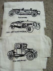 Beautiful Hand Stitched Vintage Hand Towels 1922/1929/1931 Cars (Set of 3)
