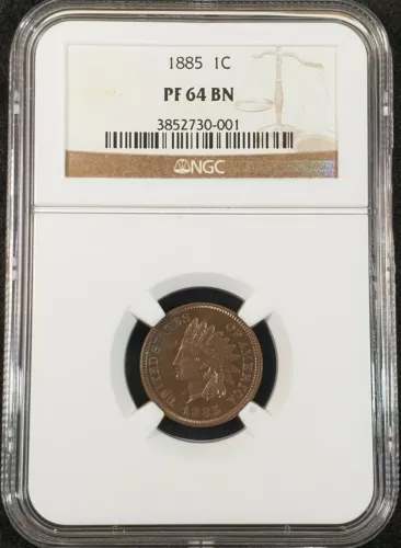 1885 Indian Head Cent Proof NGC PF64 BN 3852730-001 Exquisite Coin Rare