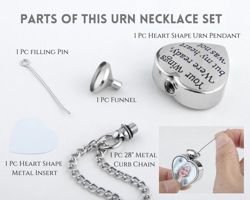 Nuevo collar recuerdo urna en blanco sublimación con inserto - Imagen 2 de 2