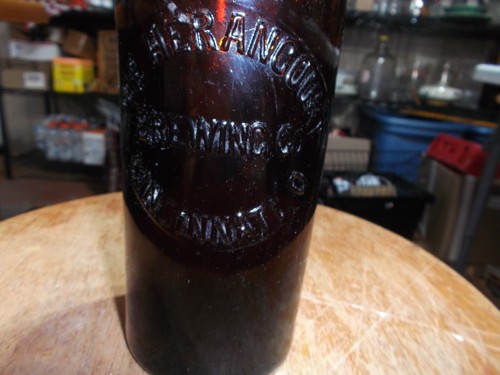 HERANCOURT BREWING CO. AMBER QUART SLUGPLATE BLOB TOP BEER bottle SG&B - Picture 4 of 10