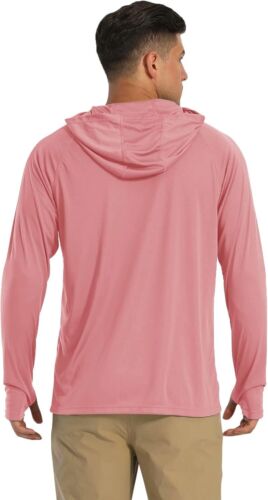Men's Hooded UPF 50+ Sun Protection T Shirts Athletic Fishing Shirts Rash Guards - Picture 51 of 175
