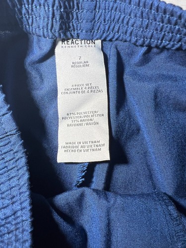 Reaction Kenneth Cole Boy's Blue Solid V-Neck Button 2 Piece Set Vest Pants Sz 7 - Picture 5 of 5