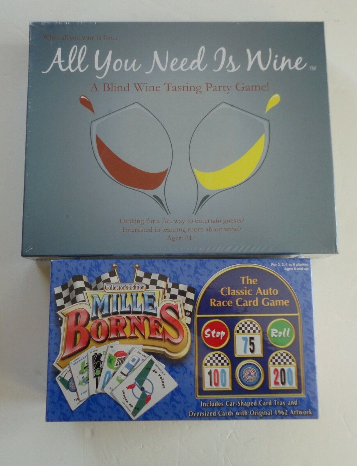2 New Party Game 2003 Collector's Edition Mille Bornes 2009 All You Need Is Wine 2 New Party Game 2003 Collector's Edition Mille Bornes 2009 All You Need Is Wine