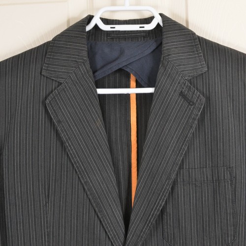 Mexx M (~40R US) 2-Button Cotton Gray Multi-pinstripe Unlined Jacket - Picture 2 of 6