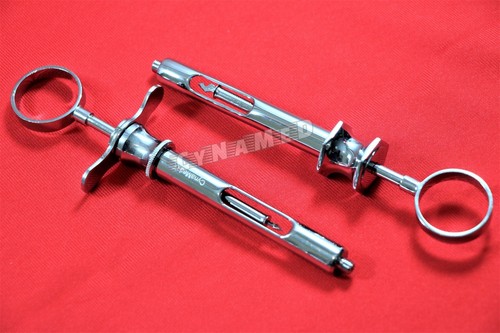 NEW SET of 2 GERMAN STAINLESS DENTAL ASPIRATING SYRINGE DENTAL INSTRUMENTS 1.8CC - Picture 6 of 6