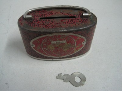 Antique Metal Tin Safe Box Advertising A Piano Jor Cª Nr 519 Lisbon Ebay