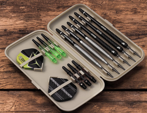 Harrows Slim Darts Case - Ultra Light - Pocket-Sized - Compact & Durable - Stone - Picture 5 of 6