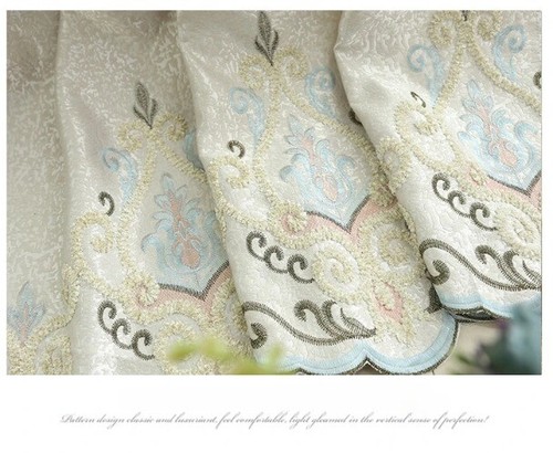 Luxury European Style Curtains Room Luxurious Floor Embroidered Simple Modern - Foto 14 di 19