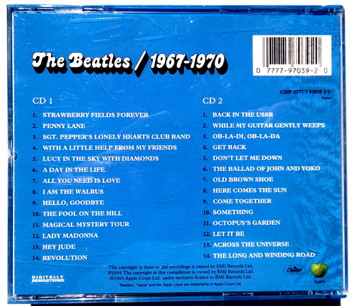 The BEATLES - 1967-1970 - The Blue Album 2 x CD 1993 Capitol CDP 0777 7 97039 - Picture 2 of 9