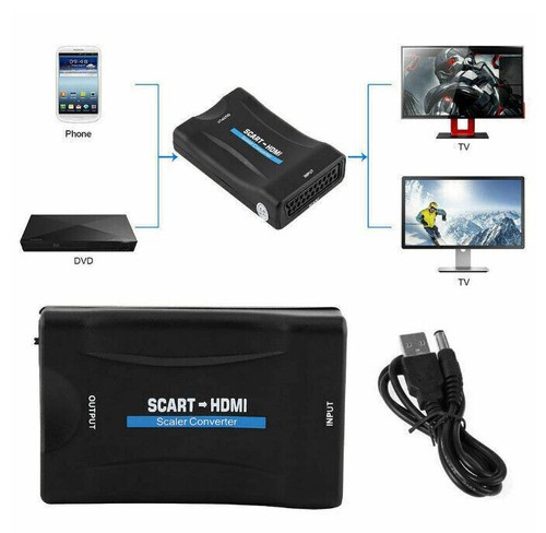 Scart zu auf HDMI Adapter Konverter Wandler AV Scaler Converter 1080P HD TV NEU - Bild 8 von 8