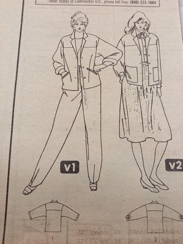 SIMPLICITY 5640 Ricki for Infinity Vtg 80s Fashion JACKET Loose UNCUT 12 Pattern - Picture 5 of 7