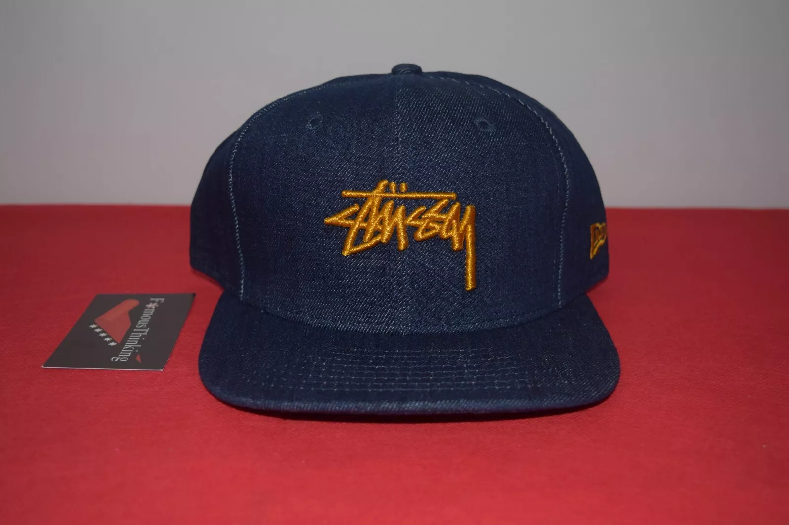 Casquette en denim snapback coupe originale Stussy X New Era MEILLEUR PRIX pas suprême année 2000