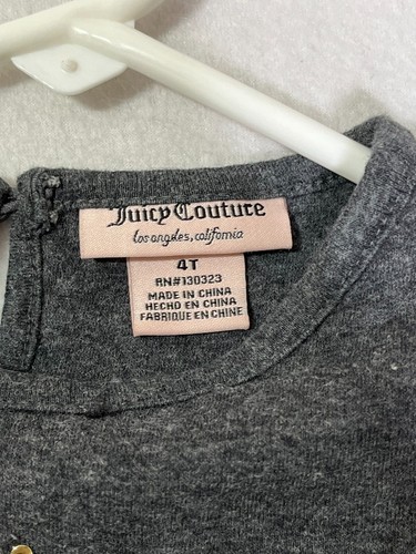 Juicy Couture Grey Long Sleeve Quilted Crewneck Sweatshirt Girl’s Size 4T - Picture 4 of 7