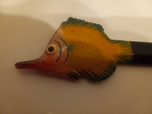 Vintage Laquerware Tropical Fish Letter Opener - Picture 3 of 6