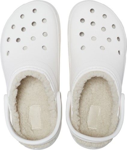 Crocs Damen klassische Plateau gefütterte Kunstfell Slipper Clogs Sandalen - Bild 11 von 19
