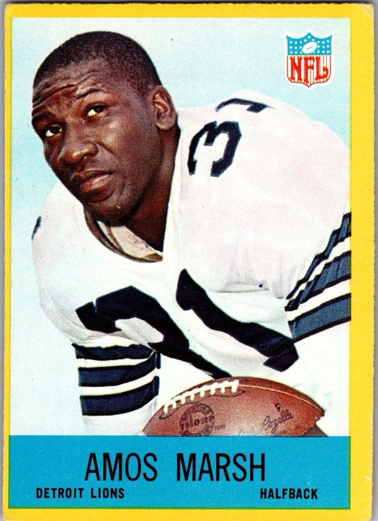 1967 Philadelphia #68 Amos Marsh  Detroit Lions NFL Vintage Football Card M12