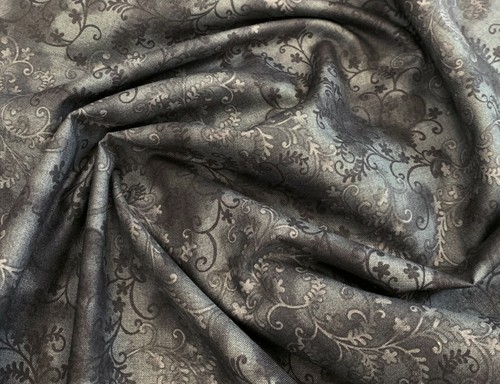 Handarbeit Baumwollstoff Mystic Vine schwarz Blumen Mischgewebe Material Meterware - Bild 4 von 5