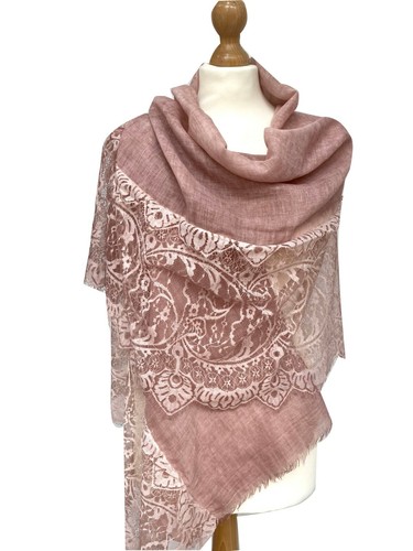 Pretty Lace Scarf One Side Soft Large Size Hijab Shawl Wrap Cover Up Pashmina - Picture 3 of 20