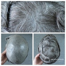 Undetectable Toupee Men Hair Replacement System Ultra Thin Skin Hair Piece #1B65