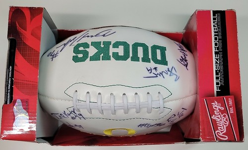 Vintage Rawlings Stitched Football Ball handsigniert Oregon Ducks NCAA, Ende 1980 - Bild 1 von 5
