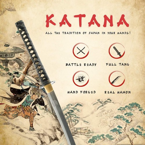 HMS Fully Functional Hattori Hanzo Kill Bill Bill’s Katana Sword, Iron Tsuba, 10 - Picture 2 of 9