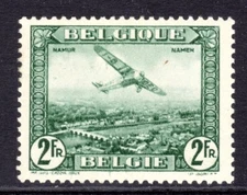 Belgium Scott #C 3 VF Unused 2 Franc 1930 Fokker FVII/3M Over Cities