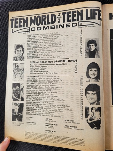 Teen World / Teen Life Magazines Combined, April 1978, Shaun Cassidy - Picture 12 of 15