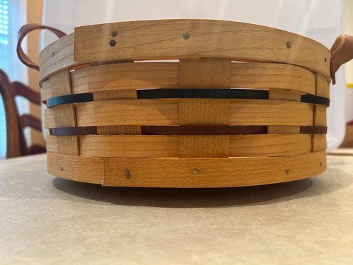 Peterboro Basket Co. Lazy Susan Cazuela Cesta 2 Cuartos con Tapa Borgoña 12" - Imagen 8 de 19