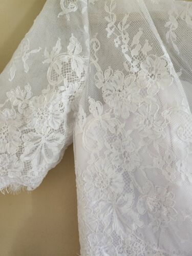 June Bridal Wedding Dress Womens Size 10 White Lace Half Sleeve Flowy A Line New - Picture 2 of 12