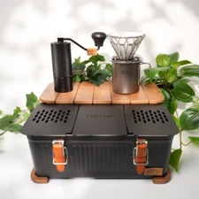 COFFNIC Steel Table Top + Wood Table Top(for Stanley Lunch Box 10q)