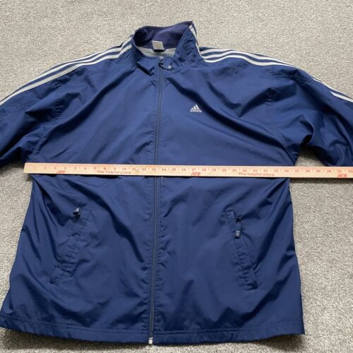 VINTAGE Adidas Jacket Adult XL Extra Large Blue Windbreaker Track Full Zip Y2k - Picture 7 of 12