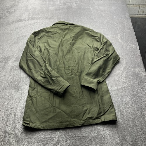 Chemise utilitaire vintage années 60 US Army OG-107 coton satiné années 60 Deadstock Medium M - Photo 9/9